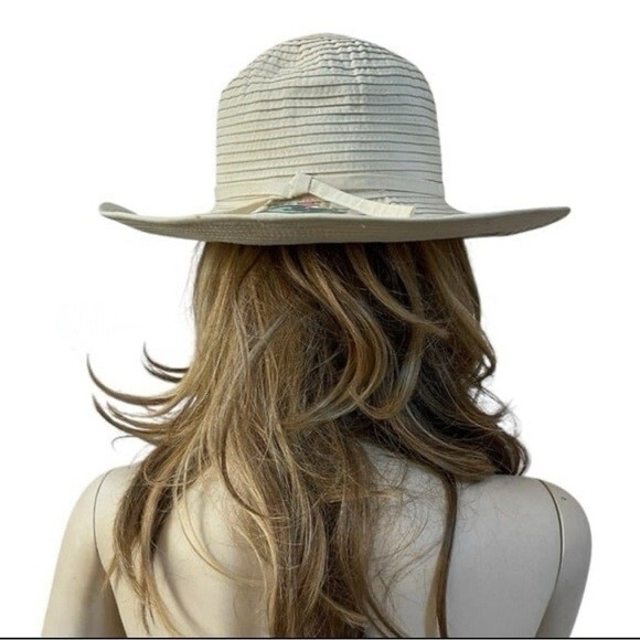 Vintage San Diego Hat Co Beige Bucket Hat Women\'s Sun Hat Polyester Beach NWT main image 5